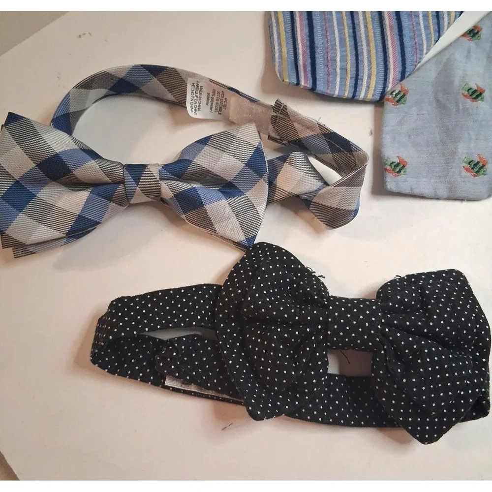 Lot of 6 Boys Zipper Pre-Tied Neckties & 2 Bow Ties Assorted Brands Colors